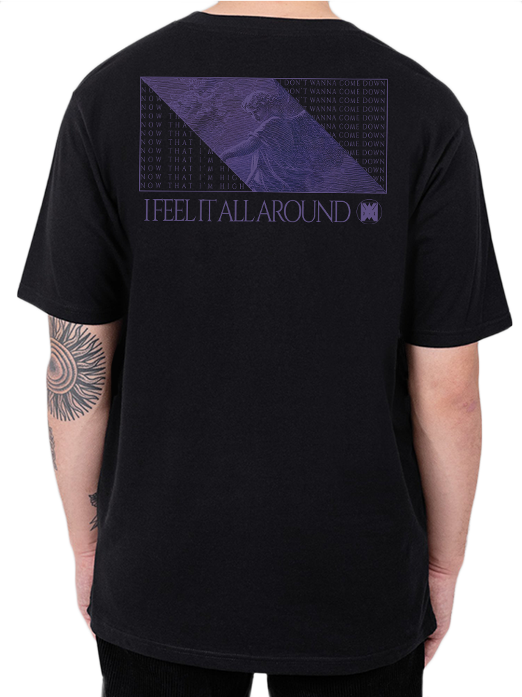 'Feeling It' Oversized Tee - Black Stone Washed
