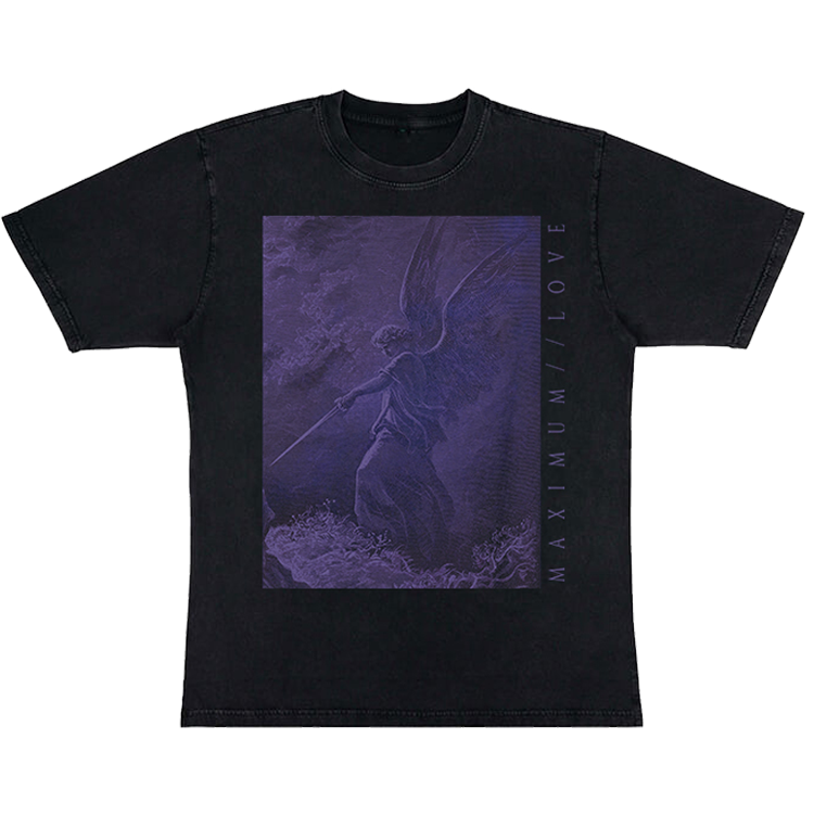 'Feeling It' Oversized Tee - Black Stone Washed
