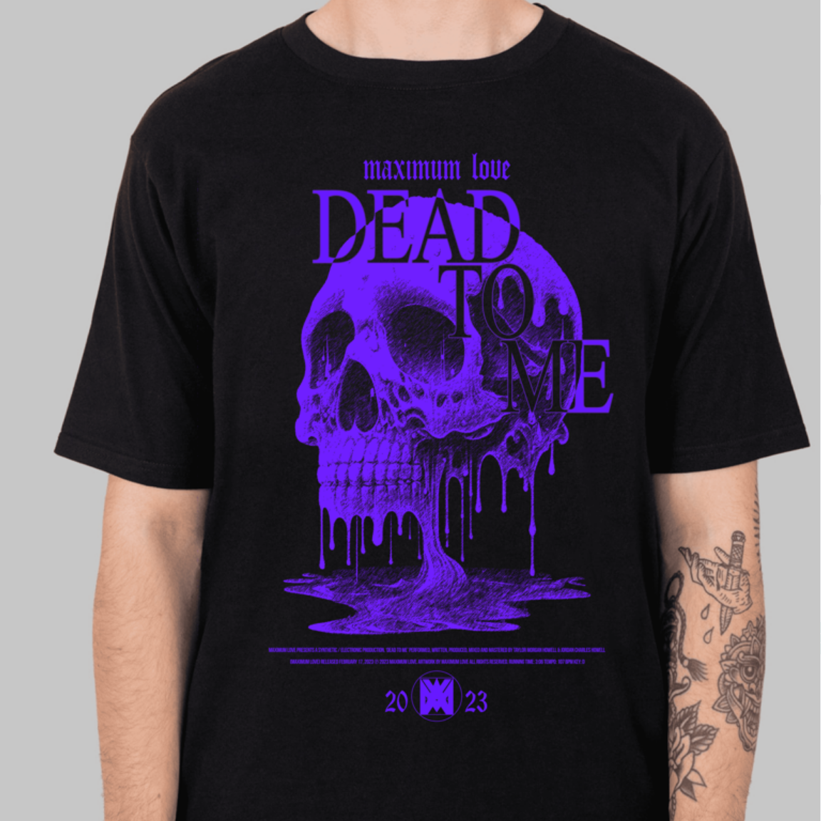 'Dead to Me' Oversized Tee - Black Stone Washed